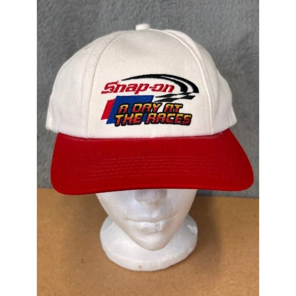 Vintage Snap-on Tools A Day At The Races Snapback Hat White Red K-Products USA